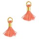 Ibiza style mini Tassel 0.7cm Gold-warm comfort orange